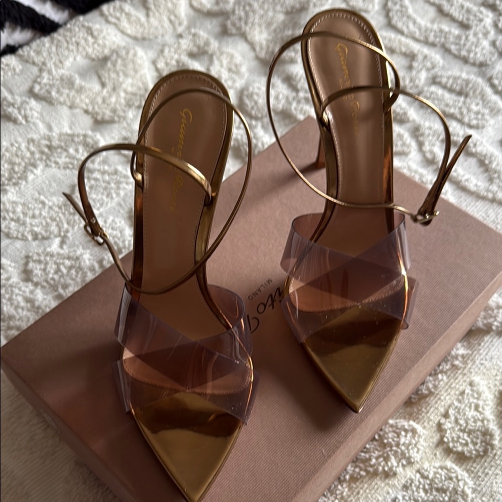 Elegant Gold Strappy Heels